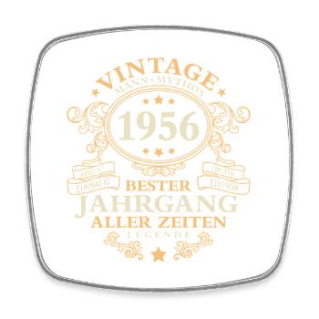 Vintage 1956 Jahrgang Mann 70. Geburtstag - Viereckiger Kühlschrankmagnet - Weiß - Vorne