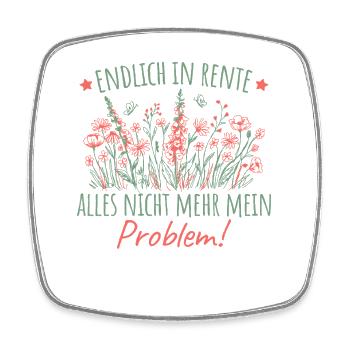 Rentnerin Wildblumen Abschied Kollegin Rente - Viereckiger Kühlschrankmagnet - Weiß - Vorne