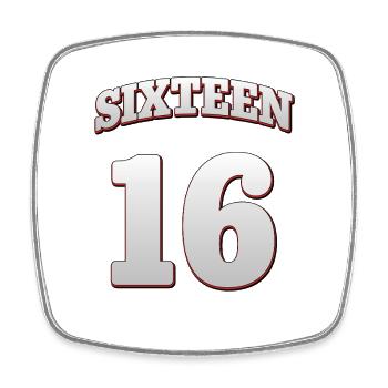 Sweet Sixteen - 16. Geburtstag Design & Poster - Viereckiger Kühlschrankmagnet - Weiß - Vorne