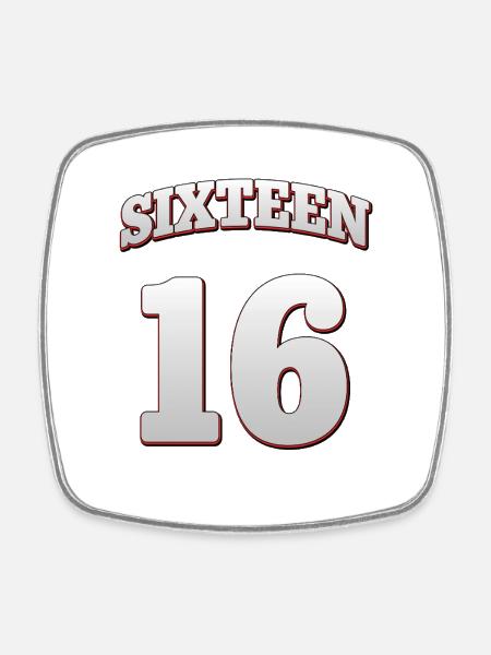Sweet Sixteen - 16th Birthday Design & Poster - Square fridge magnet - white
