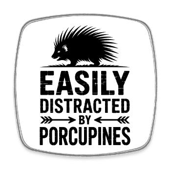 Don des proverbes du porc-épic - Magnet carré - blanc - Devant