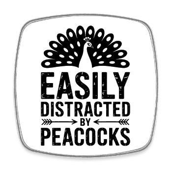 Peacock Sayings Peacock Bird Funny Peacock Gift - Square fridge magnet - white - Front