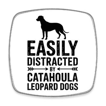 Cadeau de la parole du chien léopard Catahoula de Louisiane - Magnet carré - blanc - Devant