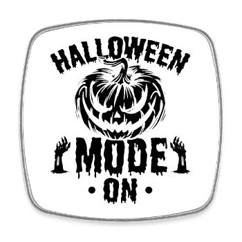 Pumpkin Halloween Mode On - Halloween Pumpkin - Viereckiger Kühlschrankmagnet - Weiß - Vorne