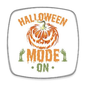 Pumpkin Halloween Mode On - Halloween Pumpkin Part - Viereckiger Kühlschrankmagnet - Weiß - Vorne