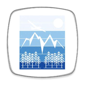 Segelflug Landschaft Design - Viereckiger Kühlschrankmagnet - Weiß - Vorne