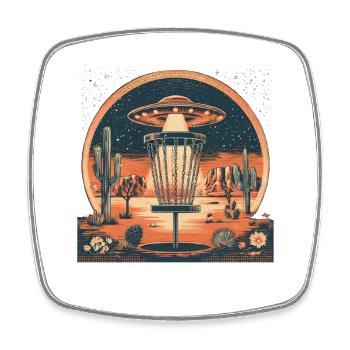 Disc Golf Outfit Lustiges Discgolf T - Viereckiger Kühlschrankmagnet - Weiß - Vorne