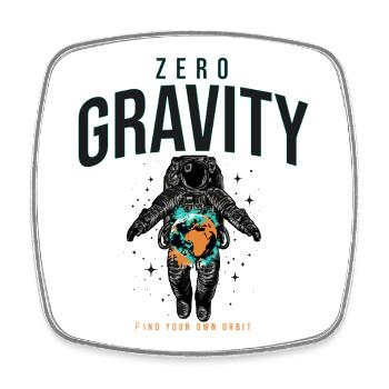 Zero Gravity Astronaut Erde Weltraum - Viereckiger Kühlschrankmagnet - Weiß - Vorne