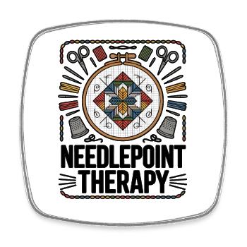 Needlepoint Therapy Stickerei Liebe - Viereckiger Kühlschrankmagnet - Weiß - Vorne