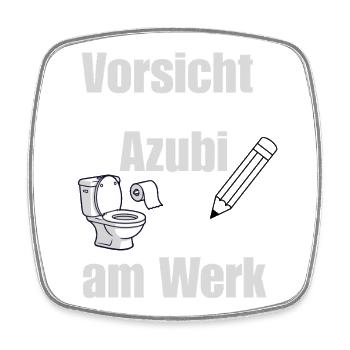 Vorsicht Azubi am Werk / Lustiges Azubi Design  - Viereckiger Kühlschrankmagnet - Weiß - Vorne