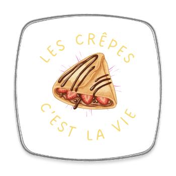 Les crêpes c'est la vie - Magnet carré - blanc - Devant