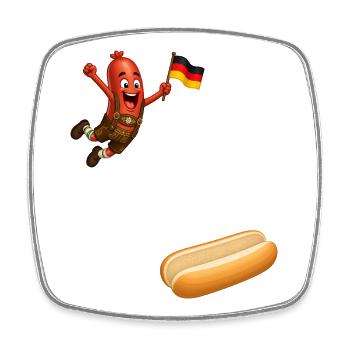 Schnitzel that goes into a bun - Square fridge magnet - white - Front