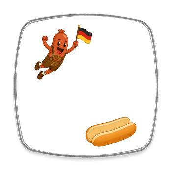 Schnitzel that goes into a bun - Square fridge magnet - white - Front