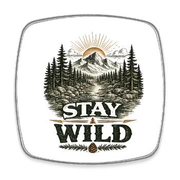 Stay Wild | Outdoor Nature Design - Viereckiger Kühlschrankmagnet - Weiß - Vorne