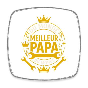 Meilleur Papa Du Monde Bricoleur Rétro - Magnet carré - blanc - Devant