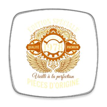 Anniversaire 1978 Modèle Vintage Original - Magnet carré - blanc - Devant