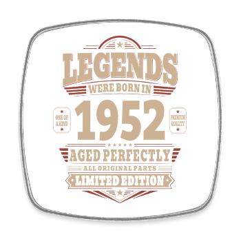 74th Birthday Gift Husband 1952 Vintage Retro - Square fridge magnet - white - Front