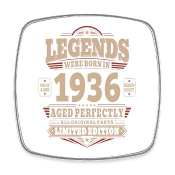 Cadeau d’anniversaire 90e mari 1936 Vintage Rétro - Magnet carré - blanc - Devant