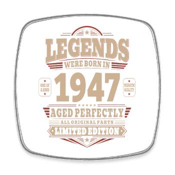 79th Birthday Gift Husband 1947 Vintage Retro - Square fridge magnet - white - Front