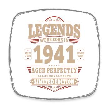 85th Birthday Gift Husband 1941 Vintage Retro - Square fridge magnet - white - Front