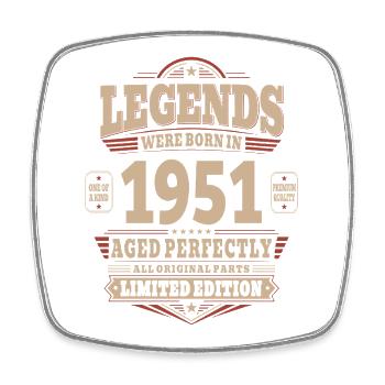 Cadeau pour 75 ans Mari 1951 Vintage Rétro - Magnet carré - blanc - Devant