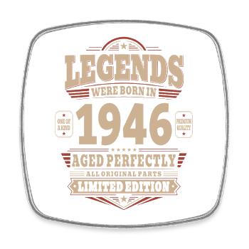 Cadeau pour 80 ans Mari 1946 Vintage Retro - Magnet carré - blanc - Devant