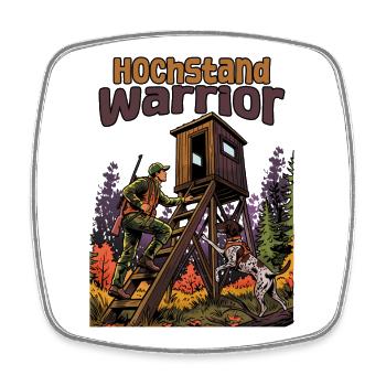 Jäger bei der Arbeit im Wald - Viereckiger Kühlschrankmagnet - Weiß - Vorne