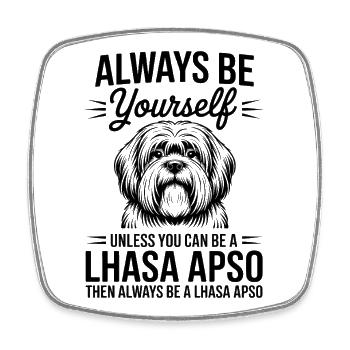 Lhasa Apso Drôle, Cadeau Lhasa Apso - Magnet carré - blanc - Devant
