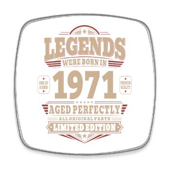 55th Birthday Gift Husband 1971 Vintage Retro - Square fridge magnet - white - Front