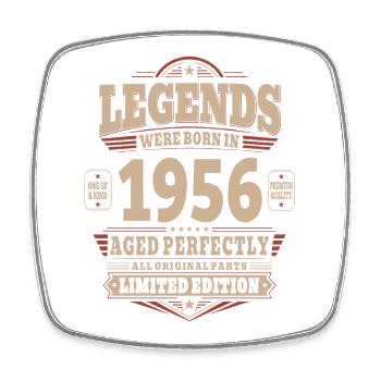 70th Birthday Gift Husband 1956 Vintage Retro - Square fridge magnet - white - Front