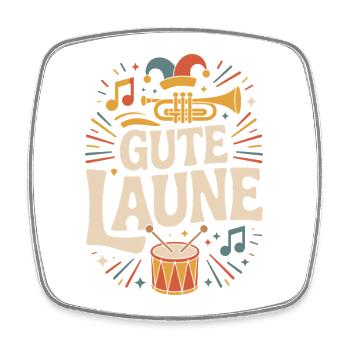 Gute Laune Karneval Fasching Karnevalskostüm Alaaf - Viereckiger Kühlschrankmagnet - Weiß - Vorne