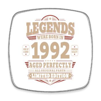 34th Birthday Gift Husband 1992 Vintage Retro - Square fridge magnet - white - Front