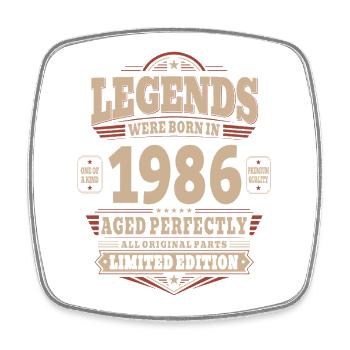 40th Birthday Gift Husband 1986 Vintage Retro - Square fridge magnet - white - Front