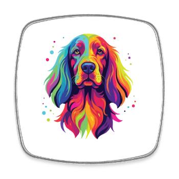Aquarell Irischer Setter – Roter Setter Hund Mama Papa - Viereckiger Kühlschrankmagnet - Weiß - Vorne