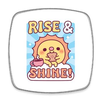 Süße Sonne Toast Toast Auf und Leuchten Motivation - Viereckiger Kühlschrankmagnet - Weiß - Vorne