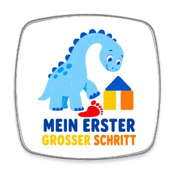 Mein erster großer Schritt – Dino fürs Krippenkind - Viereckiger Kühlschrankmagnet - Weiß - Vorne