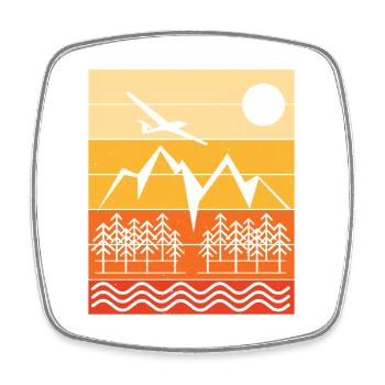 Segelflug Landschaft Design Sunset - Viereckiger Kühlschrankmagnet - Weiß - Vorne