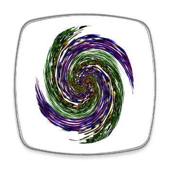 Farbenwirbel Neon Vortex - Viereckiger Kühlschrankmagnet - Weiß - Vorne
