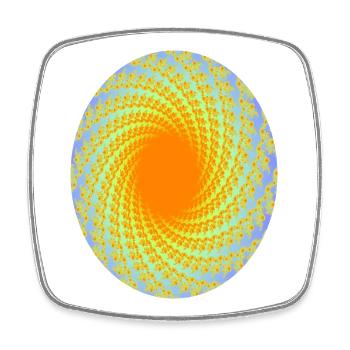 Spiral of orange in lavender - Square fridge magnet - white - Front