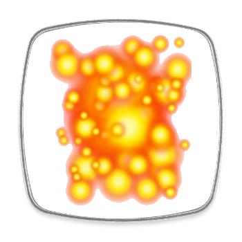 Glowing Orbs Patterns - Square fridge magnet - white - Front