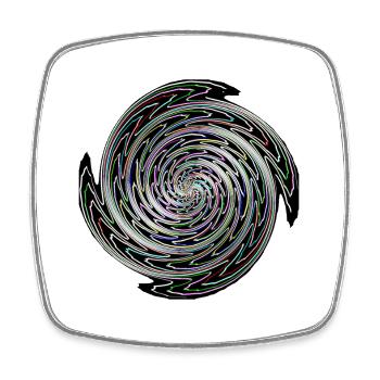 Neon Spiral Color Swirl - Square fridge magnet - white - Front