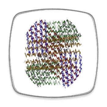 Kaleidoscopic circular pressure - Square fridge magnet - white - Front
