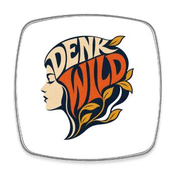 Denk Wild - Viereckiger Kühlschrankmagnet - Weiß - Vorne