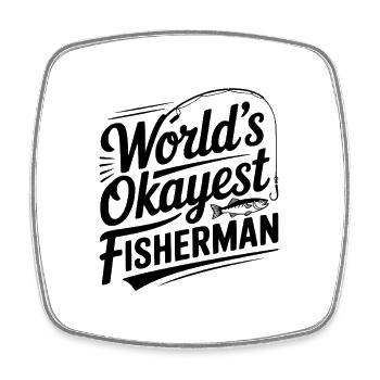 Der beste Fischer der Welt - Viereckiger Kühlschrankmagnet - Weiß - Vorne