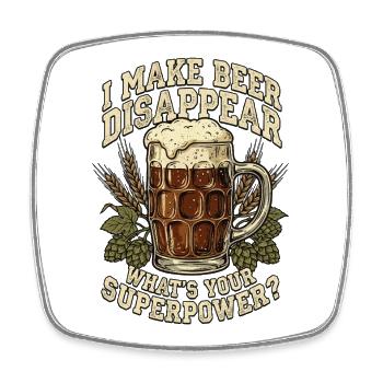 I Make Beer Disappear Craft Beer - Viereckiger Kühlschrankmagnet - Weiß - Vorne