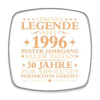 1996 Baujahr Geburtstag Vintage 30 Jahre - Viereckiger Kühlschrankmagnet - Weiß - Vorne