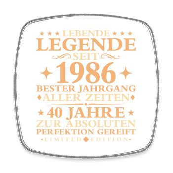 1986 Baujahr Geburtstag Vintage 40 Jahre - Viereckiger Kühlschrankmagnet - Weiß - Vorne