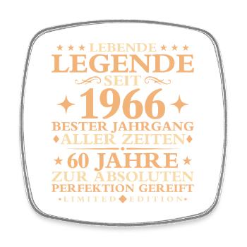 1966 Baujahr Geburtstag Vintage 60 Jahre - Viereckiger Kühlschrankmagnet - Weiß - Vorne