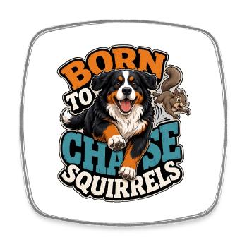 Bernese Mountain Dog - Square fridge magnet - white - Front