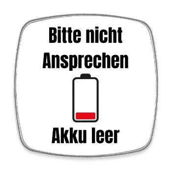 Niedrige Batterie Silhouette - Viereckiger Kühlschrankmagnet - Weiß - Vorne
